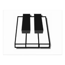 Chaves do piano cartoes postais