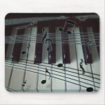 Chaves do piano e notas da música mousepads
