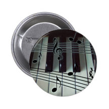 Chaves do piano e notas da música pins