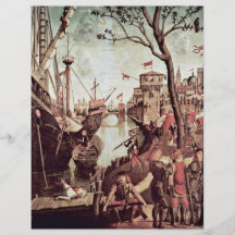 Chegada na água de Colônia por Carpaccio Vittore Panfleto