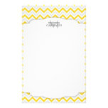 Chevron amarelo e moderno personalizado papel de carta
