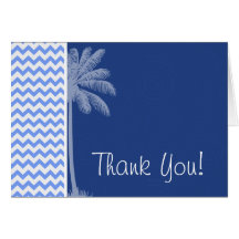 Chevron azul tropical cartao