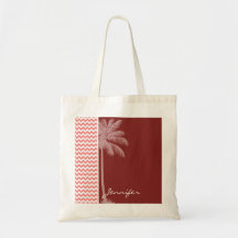 Chevron coral tropical bolsas para compras