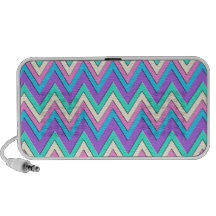 Chevron Pastel brilhante Caixinhas De Som De Viagem
