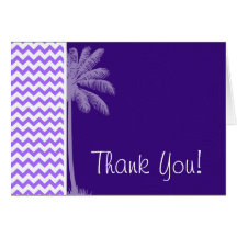 Chevron roxo tropical cartao
