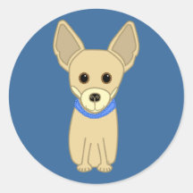 Chihuahua de LiL Adesivo Em Formato Redondo
