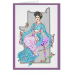 China vermelha cor-de-rosa & pérolas cartoes