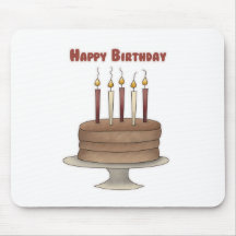 Chocolate do bolo do feliz aniversario mousepads