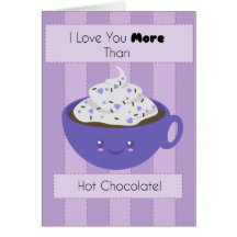 Chocolate quente bonito 'eu amo You Cartoes