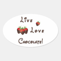 Chocolate vivo do amor adesivos ovais