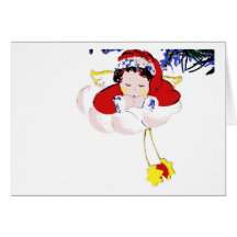 christmas card with angel pop espécie cartao