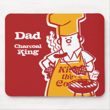 CHURRASCO retro Mousepad personalizado cozinheiro 