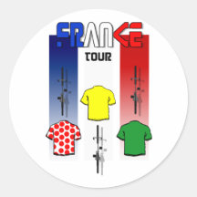 Ciclagem visitando France Adesivo Redondo