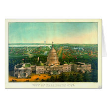 Cidade 1869 de Washington Cartoes