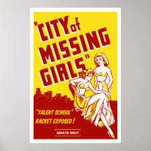 "Cidade cartaz cinematográfico do vintage das meni Poster