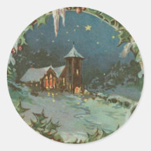 Cidade do natal vintage com crianças adesivo