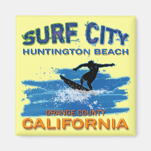 CIDADE HUNTINGTON BEACH DO SURF IMÃS DE GELADEIRA