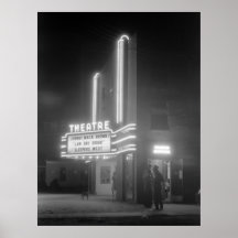 Cinema na noite, os anos 40 de Greensboro, Geórgia Pôsteres