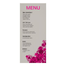Cinza asteca do fuschia do menu do comensal de Pai Convites