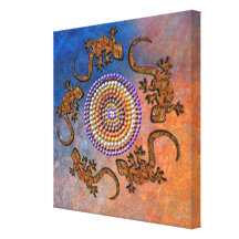 Círculo australiano do geco do Aborígene-estilo da Impressão De Canvas Esticada