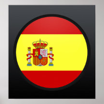 Círculo da bandeira da qualidade da espanha posteres