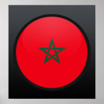 Círculo da bandeira da qualidade de Marrocos Posters