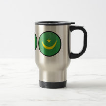 Círculo da bandeira da qualidade de Mauritânia Caneca