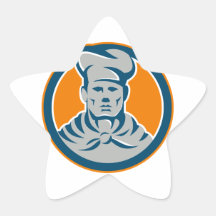 Círculo do chapéu do padeiro do cozinheiro do cozi adesivo