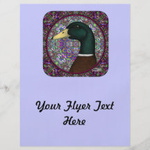 Círculo do mosaico de Drake do pato selvagem Panfletos Personalizados