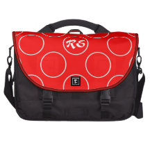 Círculos brancos no vermelho bolsas para notebook