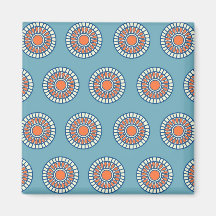 Círculos decorativos da mandala azul e alaranjada ima