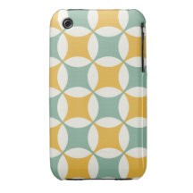 Círculos verdes e amarelos capa de iPhone 3 Case-Mate