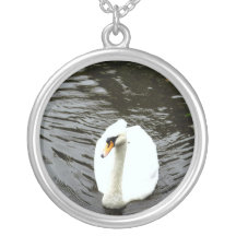 Cisne branca bonita bijuteria personalizada