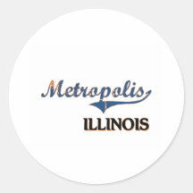 Clássico da cidade de Illinois da metrópole Adesivo Redondo