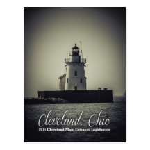 Cleveland, Ohio - farol da entrada 1911 principal Cartao Postal