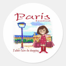 Cliente de Paris Adesivo Em Formato Redondo