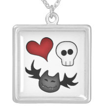 Coisas que góticos eu amo no branco bijuterias personalizadas