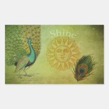 Colagem da arte do pavão do vintage adesivos