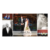Colagem da foto do casamento - obrigado cartoes com foto personalizados
