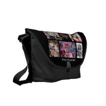 Colagem da foto do costume seis bolsa mensageiro