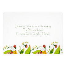 Colagem-ReceptionCard floral abstrata retro amarel Convite Personalizados