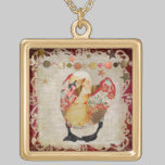 Colar brilhante da cisne da rosa vermelha colares
