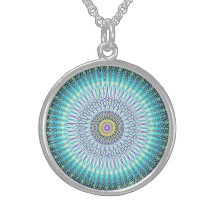Colar da mandala da prata esterlina