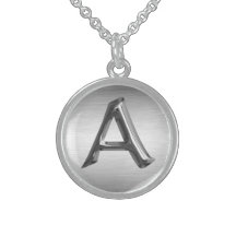 Colar da prata esterlina de letra inicial "A"