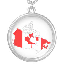 Colar do mapa da bandeira de Canadá