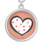 Colar Dotty do vermelho de kraft do coração
