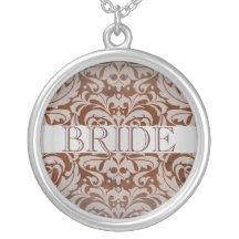 Colar elegante do casamento da noiva do damasco do