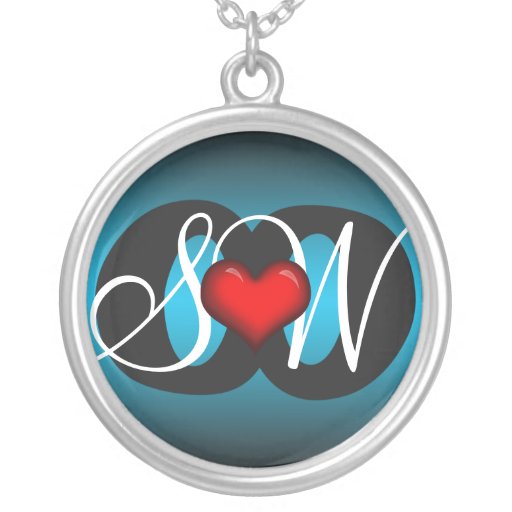 Colar escura azul do coração do amor & da amizade
