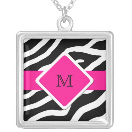 Colar personalizada zebra da inicial do monograma