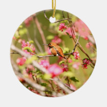 Colibri e flores Rufous ornamentos